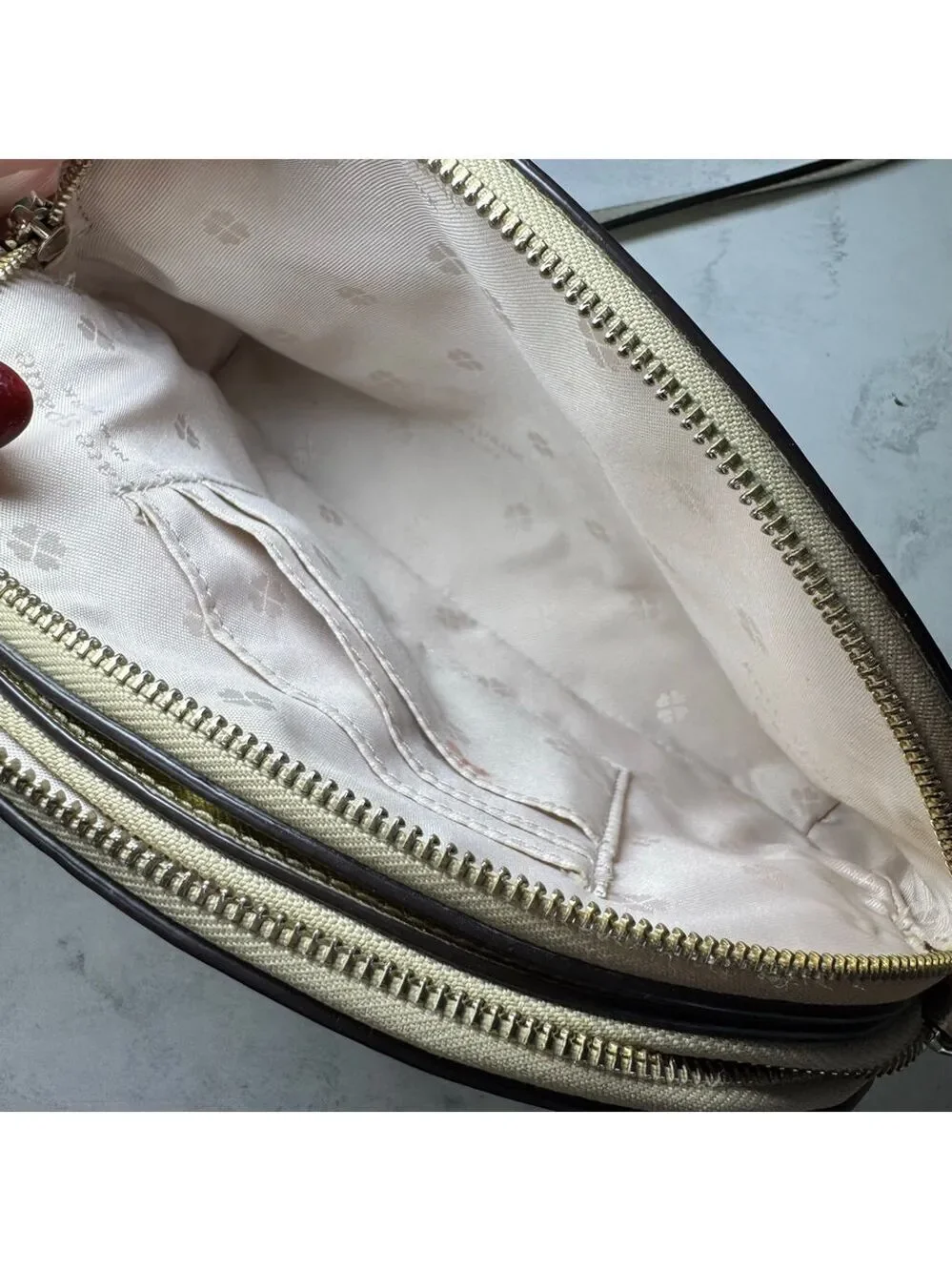 Kate Spade Spencer Metallic Double Zip Crossbody Bag Gold